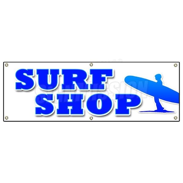 SURF SHOP BANNER SIGN boards boogie surfboards clothes wetsuits accessories